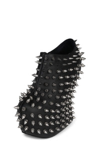 SHADOW-SPK Jeffrey Campbell Platform Wedge Boot Black Silver