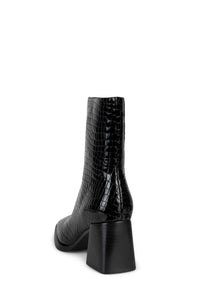 SHERPAL-2 Jeffrey Campbell Heeled Boot Black Croco Patent