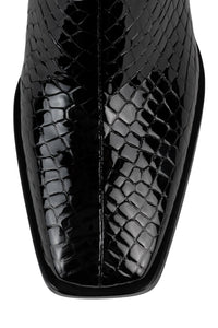 SHERPAL-2 Jeffrey Campbell Heeled Boot Black Croco Patent