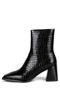 SHERPAL-2 Jeffrey Campbell Heeled Boot Black Croco Patent