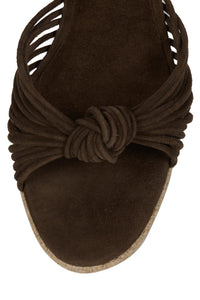 SHOCKWEAVE Jeffrey Campbell Wedge Brown Suede Combo