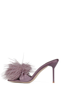 SHOPAHOLIC Jeffrey Campbell Heeled Mule Lilac Satin Combo