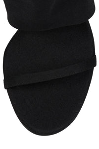 SHROUD Jeffrey Campbell Heeled Sandal Black Fabric Combo