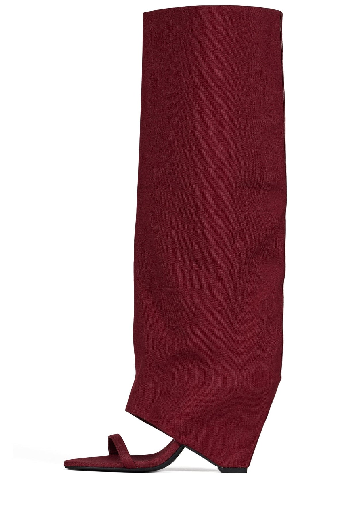 SHROUD Jeffrey Campbell Heeled Sandal Wine Fabric Combo