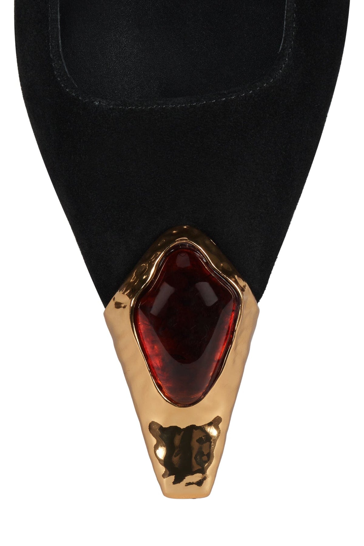 SORCERER Jeffrey Campbell Slingback Heels Black Suede Gold Brown