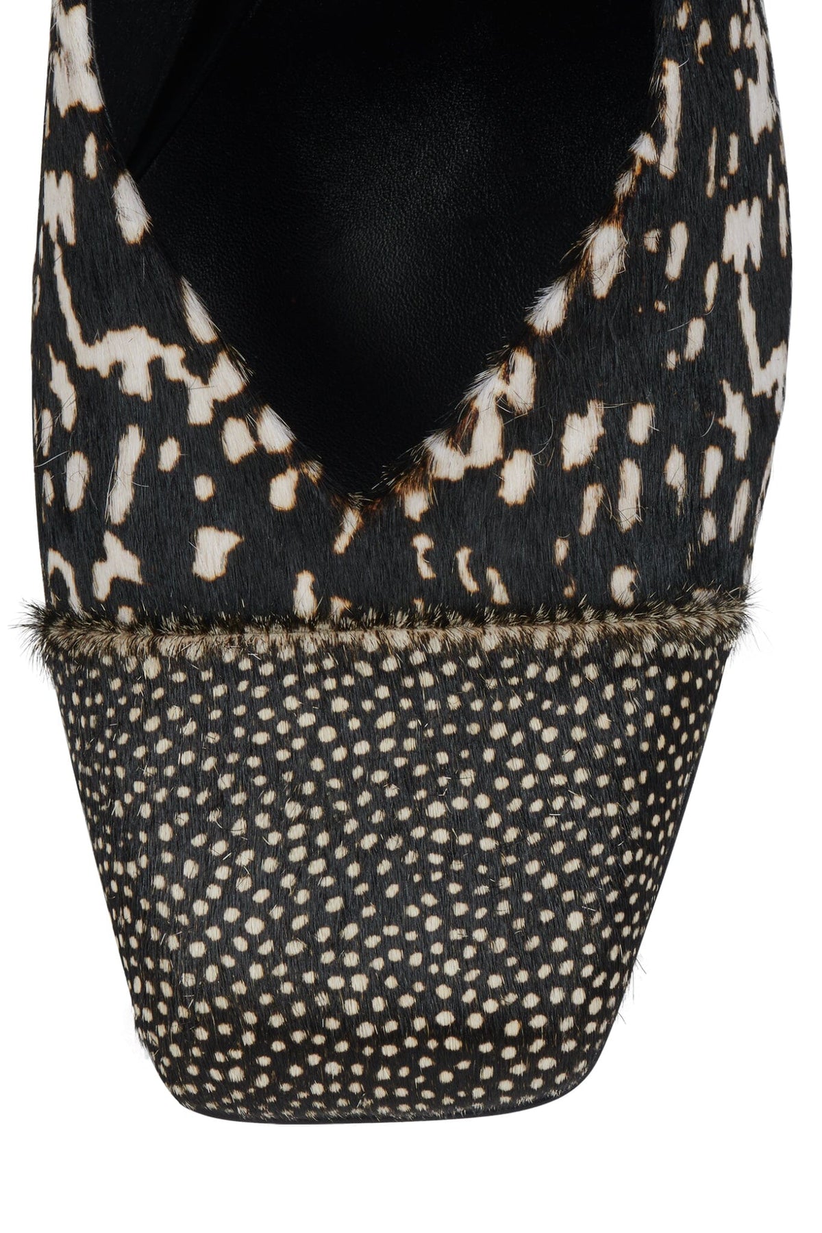 SOUND-F Jeffrey Campbell Heeled Sandal Black White Hair  