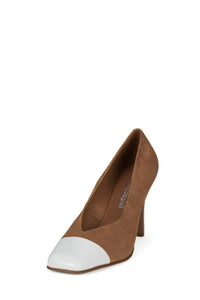 SOUND Jeffrey Campbell Pump Tan Suede White Combo _hover