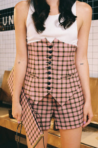 SPEAK-EASY SET Jeffrey Campbell Corset Pink Tweed_hover