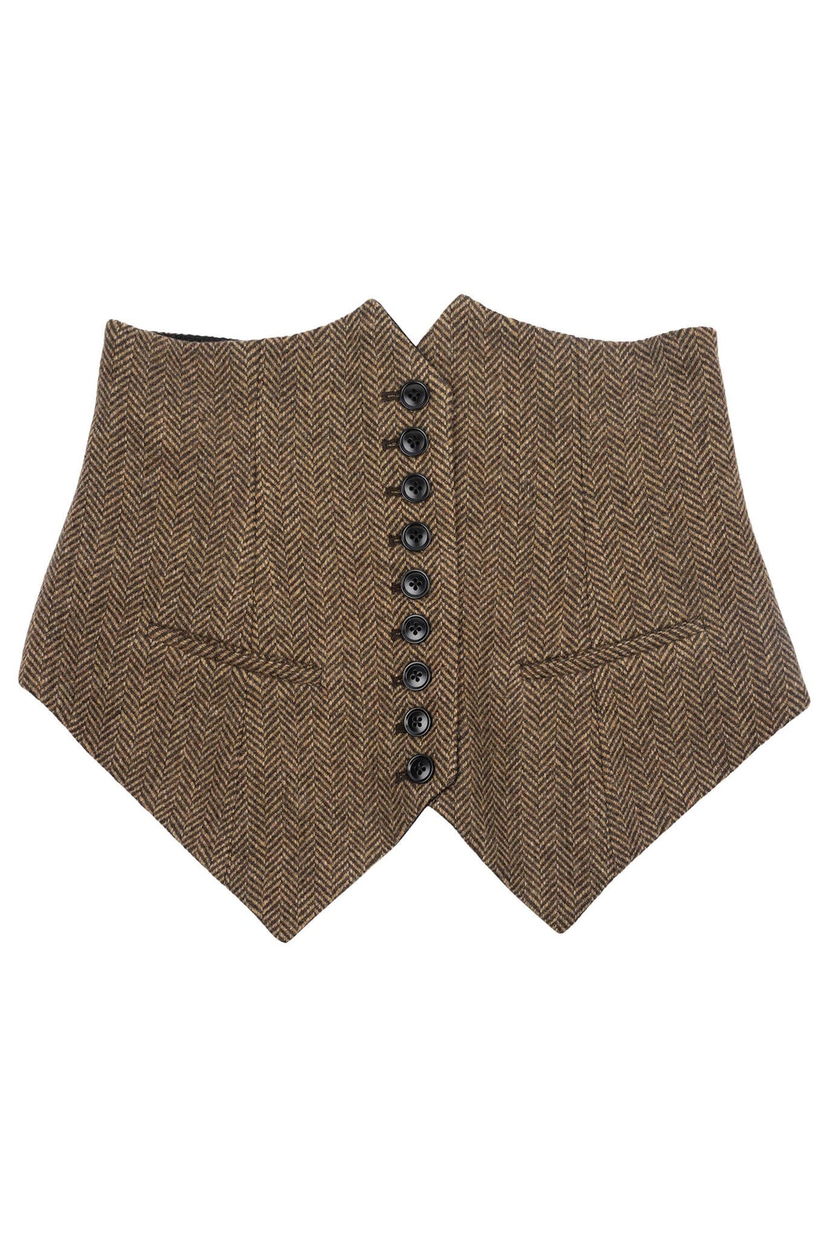 SPEAK-EASY Jeffrey Campbell Corset Brown Multi Tweed 