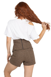 SPEAK-EASY Jeffrey Campbell Corset Brown Tweed_hover