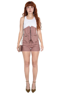 SPEAK-EASY SET Jeffrey Campbell Corset Pink Tweed 7