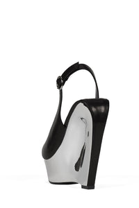 SPEED-SB Jeffrey Campbell Slingback Sandal Black Silver