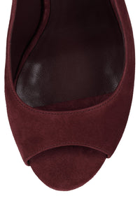 SPEED-SB Jeffrey Campbell Slingback Sandal Red Suede Gold