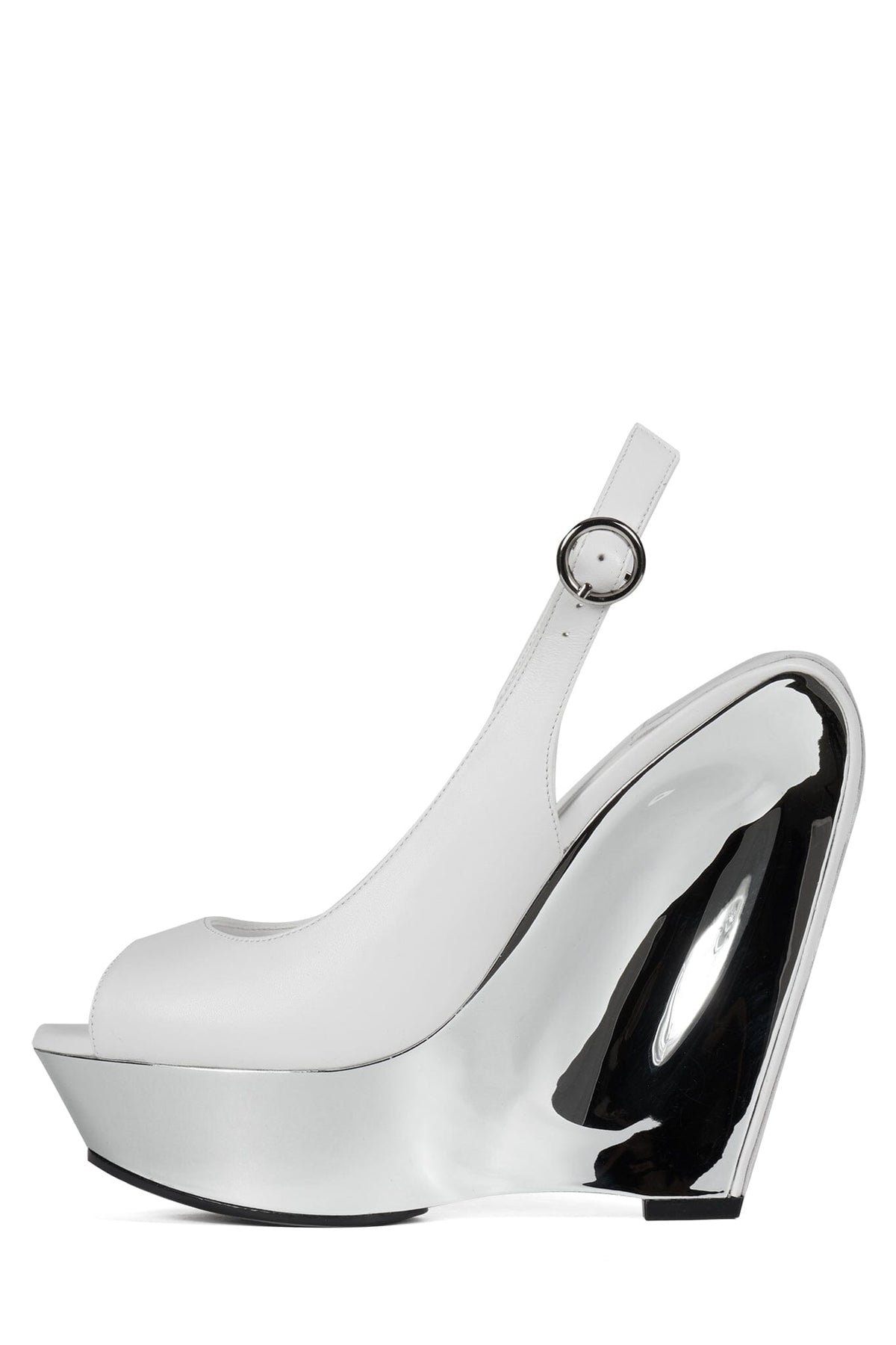 SPEED-SB Jeffrey Campbell Slingback Sandal White Silver