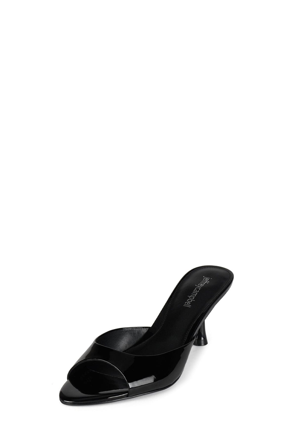 SPY-KID Jeffrey Campbell Kitten Heeled Sandal Black Patent