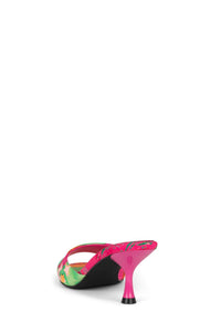 SPY-KID Jeffrey Campbell Kitten Heeled Sandal Green Bad Girl Combo