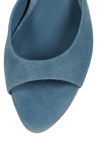 SPY-KID Jeffrey Campbell Kitten Heeled Sandal Blue Suede 