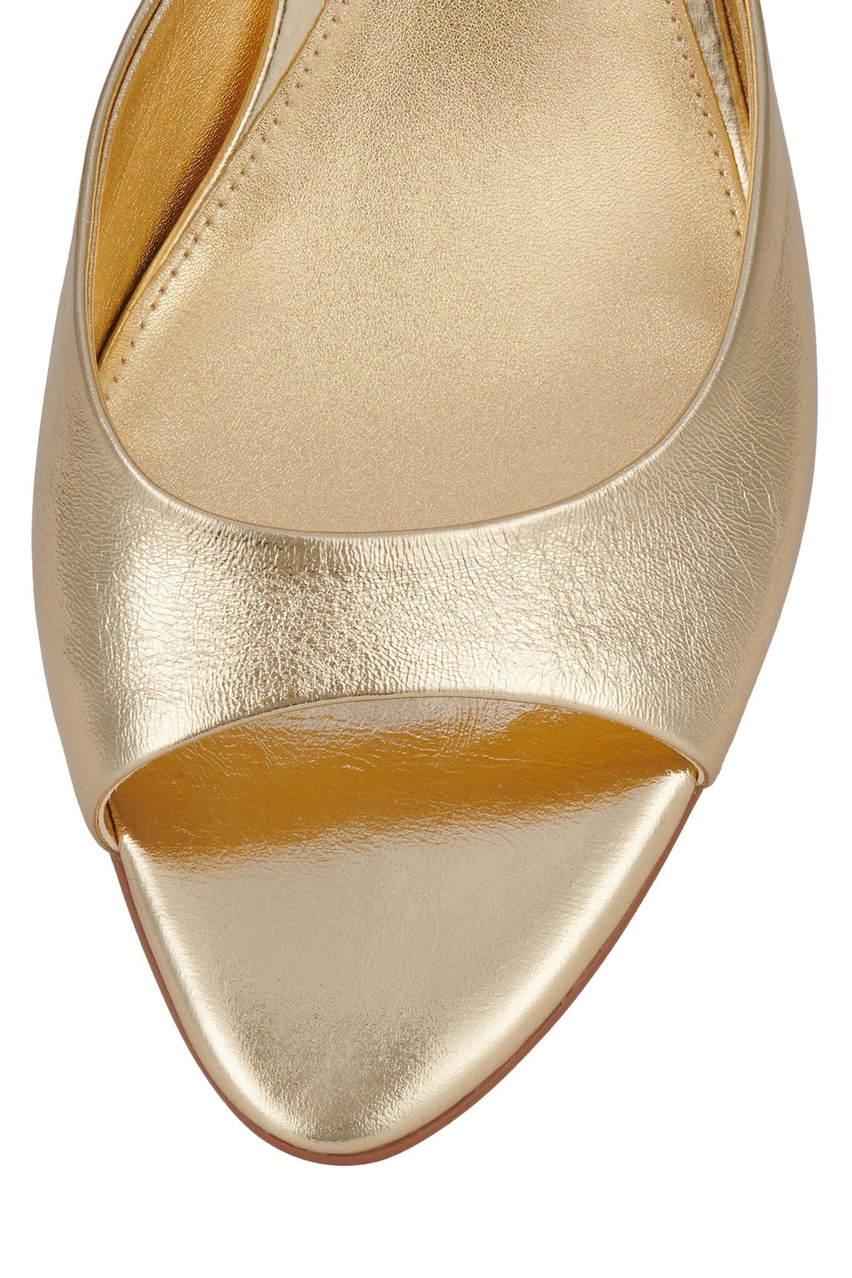 SPY-KID Jeffrey Campbell Heeled Sandal Gold Crinkle Metallic