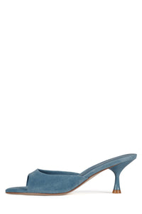 SPY-KID Jeffrey Campbell Kitten Heeled Sandal Blue Suede 