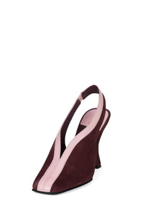STRAITS Jeffrey Campbell Slingback Wedge Wine Suede Pink _hover