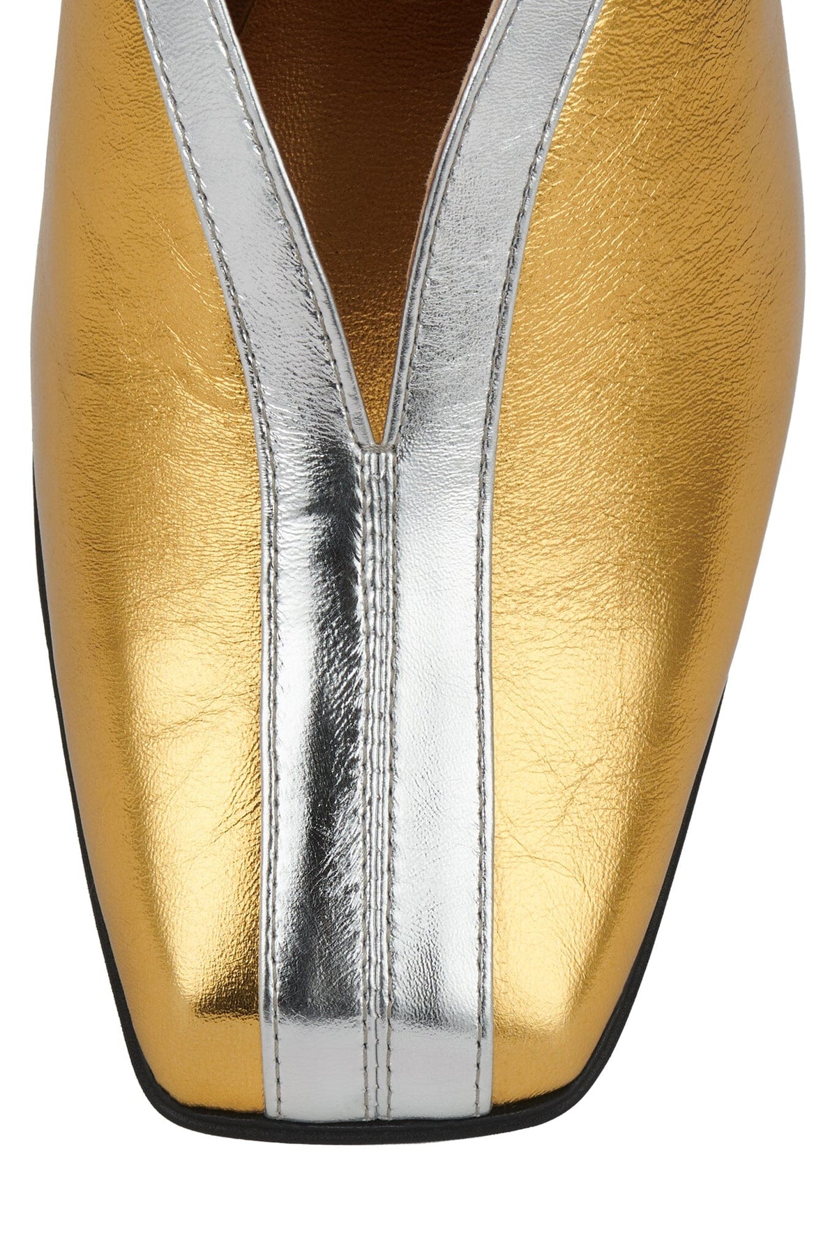 STRAITS Jeffrey Campbell Slingback Wedge Gold Silver Combo