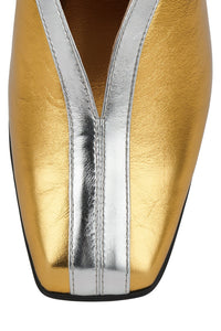 STRAITS Jeffrey Campbell Slingback Wedge Gold Silver Combo