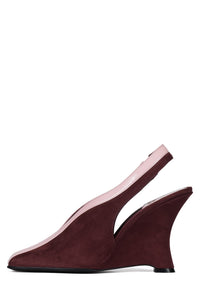 STRAITS Jeffrey Campbell Slingback Wedge Wine Suede Pink