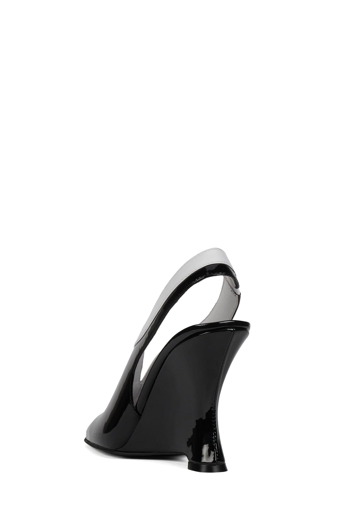 STRAITS Jeffrey Campbell Wedge Sandal Black White Combo