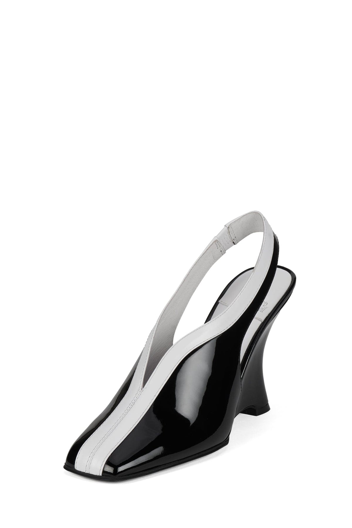 STRAITS Jeffrey Campbell Wedge Sandal Black White Combo _hover