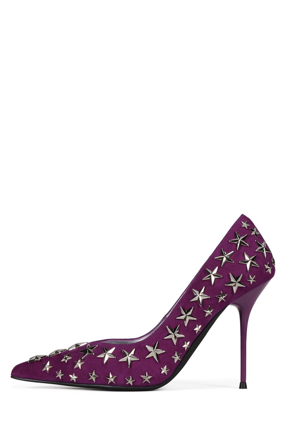 STRPWR-HI Stiletto Pump Fuchsia Suede Silver