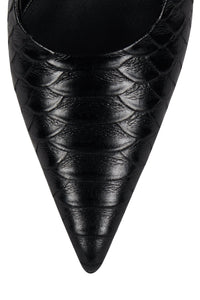 SURPASS Jeffrey Campbell Slingback Heel Black Snake