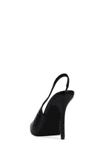 SURPASS Jeffrey Campbell Slingback Heel Black Snake