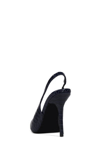 SURPASS Jeffrey Campbell Slingback Heel Navy Snake