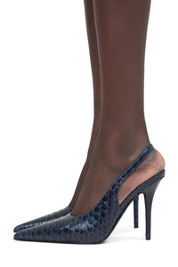 SURPASS Jeffrey Campbell Slingback Pumps Black Satin