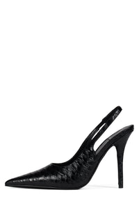 SURPASS Jeffrey Campbell Slingback Heel Black Snake