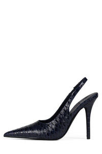 SURPASS Jeffrey Campbell Slingback Heel Navy Snake