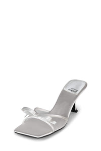 SWEET-ON-U Jeffrey Campbell Heeled Sandals White Satin Combo