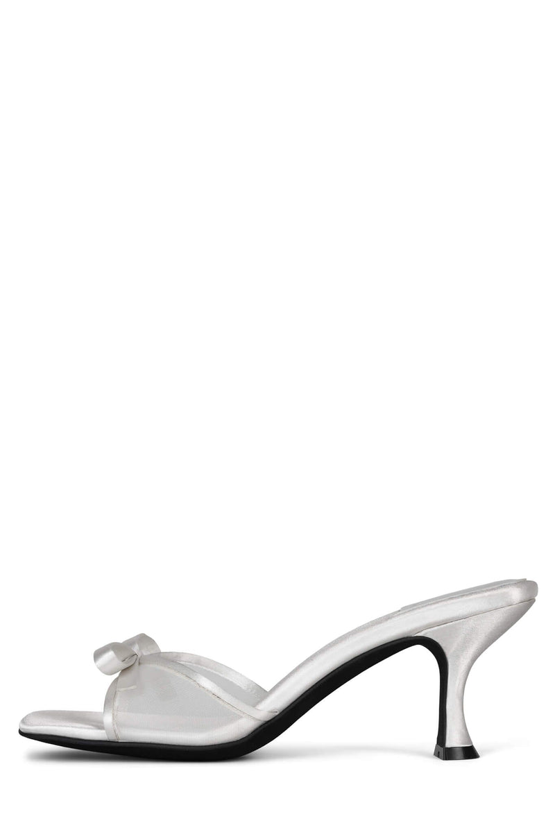 SWEET-ON-U Jeffrey Campbell Heeled Sandals White Satin Combo