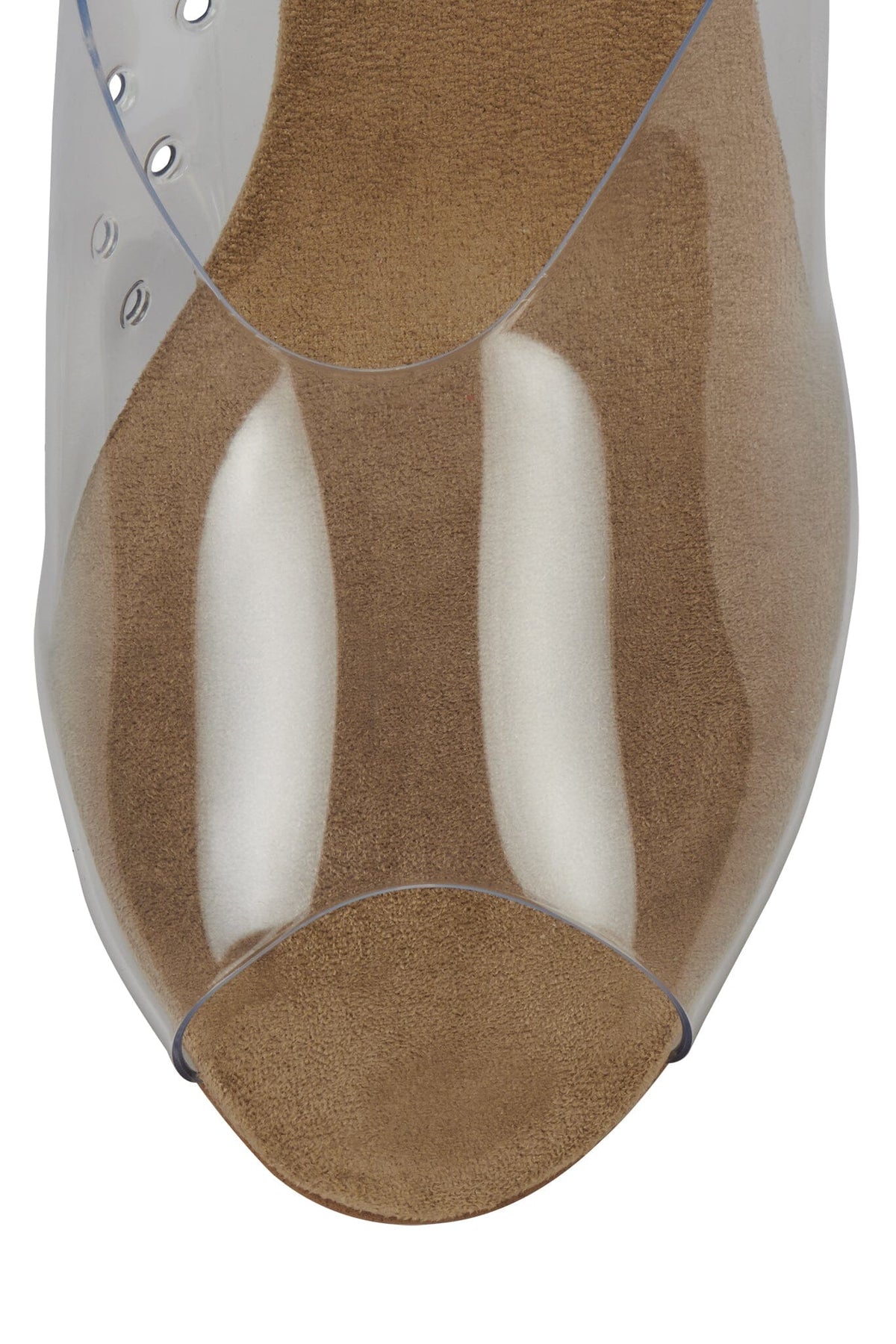 TEXTING-V Heeled Sandal Beige Suede Clear