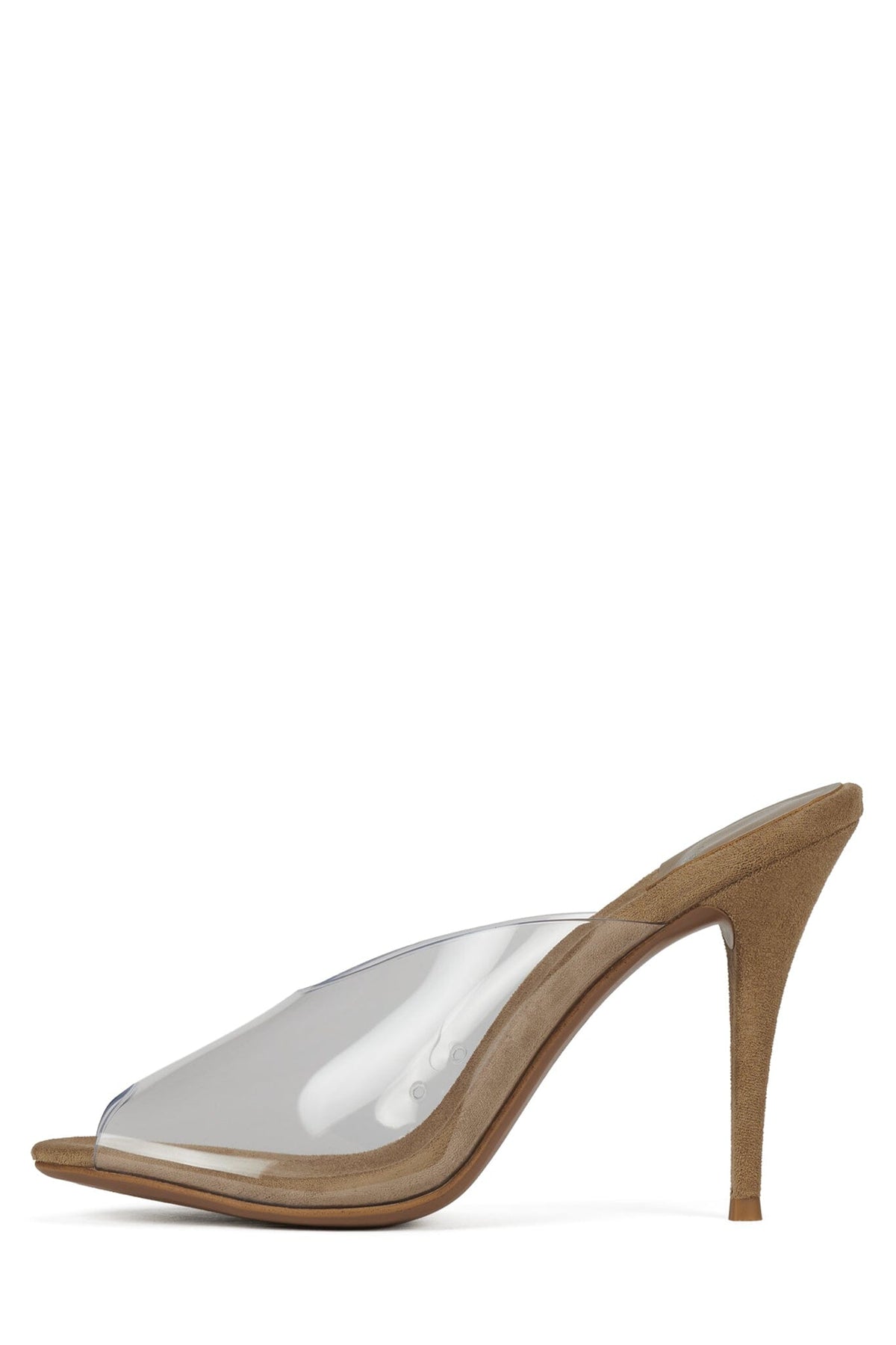 TEXTING-V Heeled Sandal Beige Suede Clear