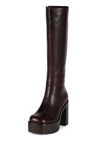 THE-BAND Jeffrey Campbell Knee-High Boot Brown Brown Stack