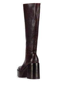 THE-BAND Jeffrey Campbell Knee-High Boot Brown Brown Stack