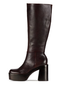 THE-BAND Jeffrey Campbell Knee-High Boot Brown Brown Stack