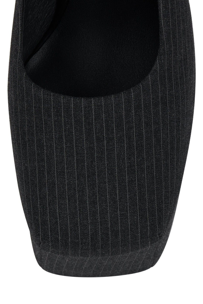 THE-DRAMA Jeffrey Campbell Platform Pump Dark Grey Pinstripe