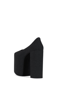 THE-DRAMA Jeffrey Campbell Platform Pump Dark Grey Pinstripe