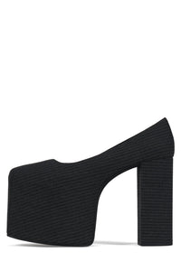 THE-DRAMA Jeffrey Campbell Platform Pump Dark Grey Pinstripe