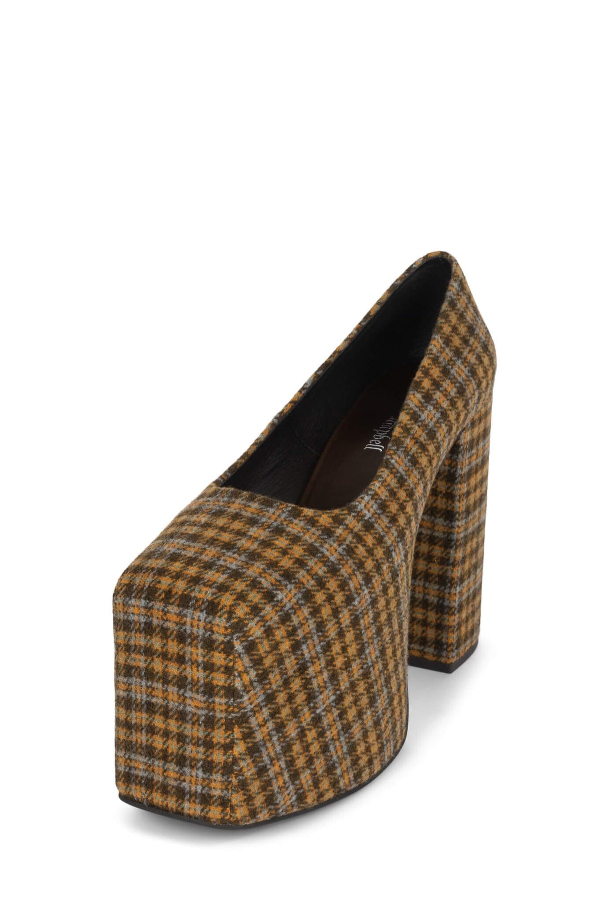 THE-DRAMA Jeffrey Campbell Platform Pump Yellow Plaid Tweed
_hover