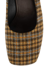 THE-DRAMA Jeffrey Campbell Platform Pump Yellow Plaid Tweed