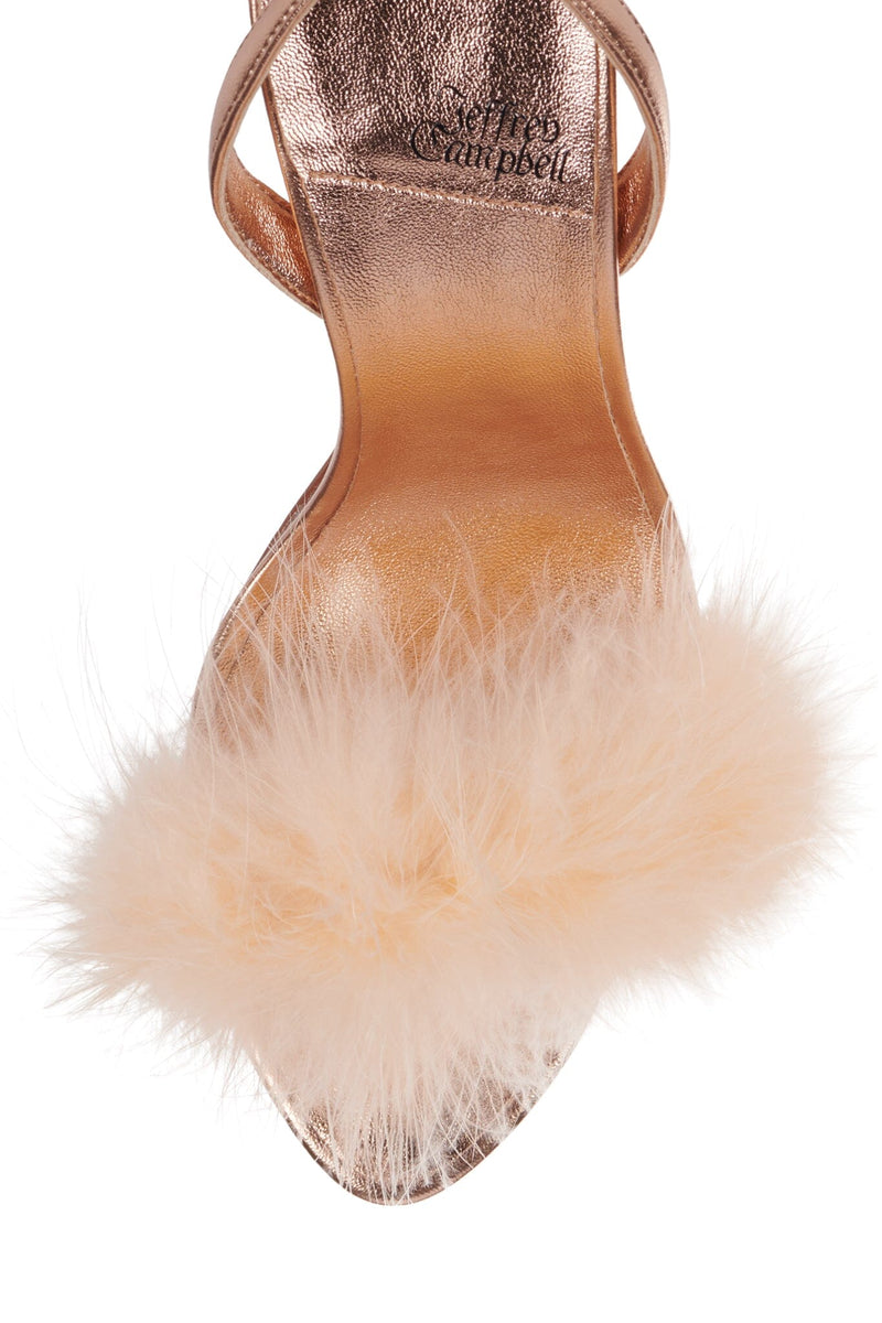 THE-FRUG Jeffrey Campbell Slingback Sandal Rose Gold Peach Combo