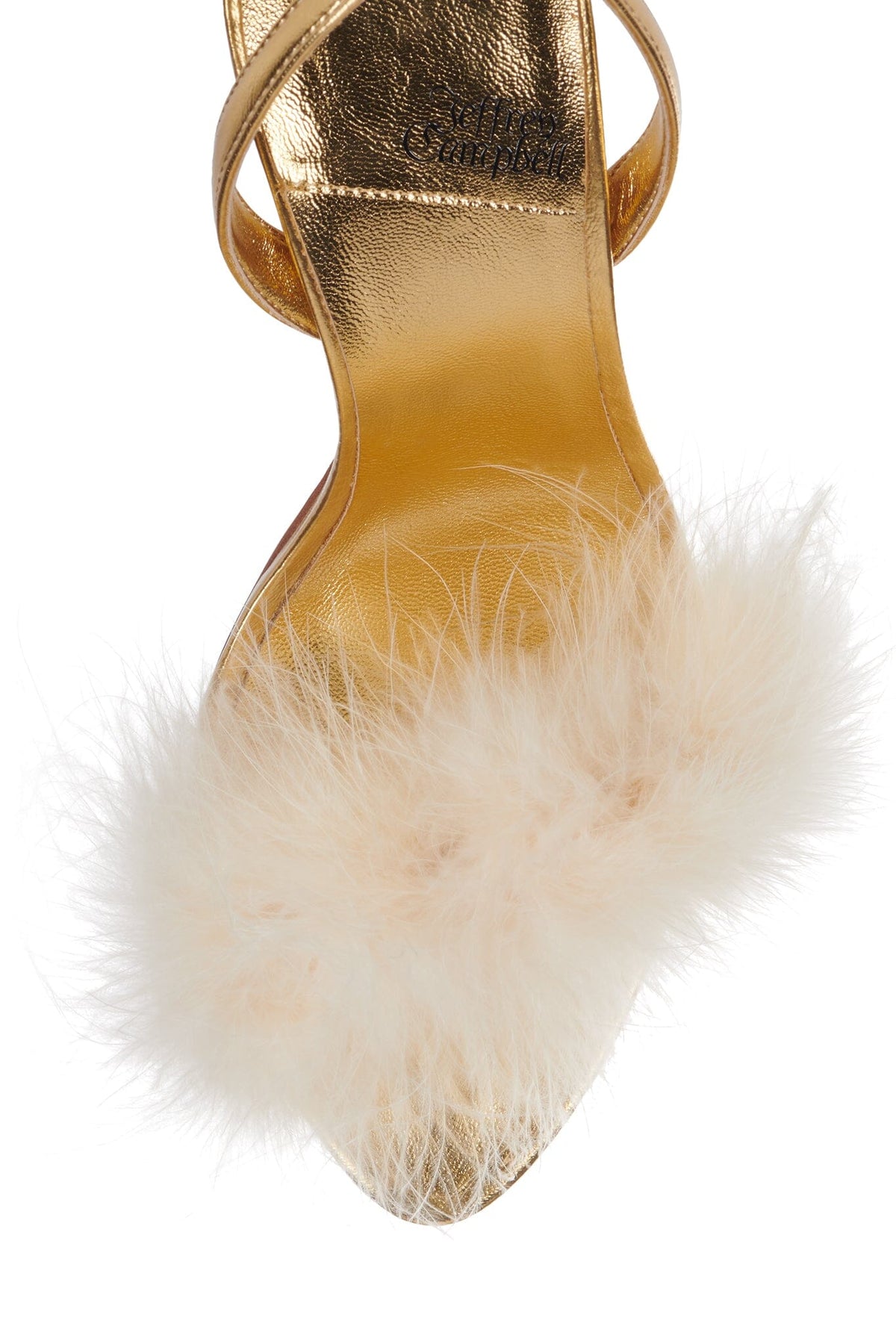 THE-FRUG Jeffrey Campbell Slingback Sandal Gold Beige Combo